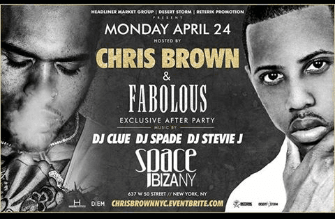 Event - Chris Brown & Fabolous Live At Space Ibiza - New York, New York - April 24, 2017 | concert tickets