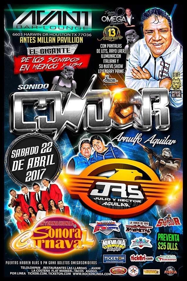 Event - Sonido Condor Arnulfo Aguilar & JRS en Houston,TX - Houston, Texas - April 22, 2017 | concert tickets