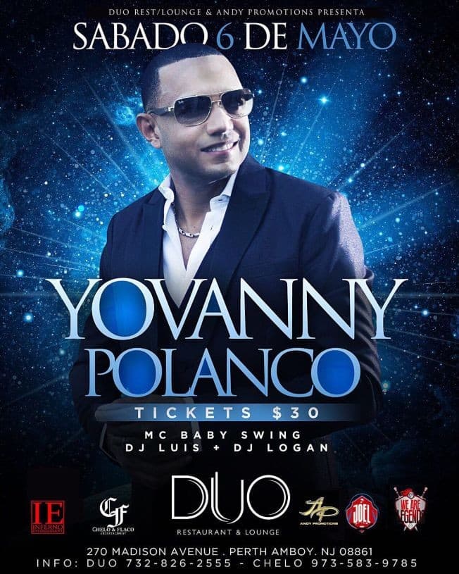 Event - Yovanny Polanco en Perth Amboy,NJ - Perth Amboy, New Jersey - 6 de mayo de 2017 | concert tickets