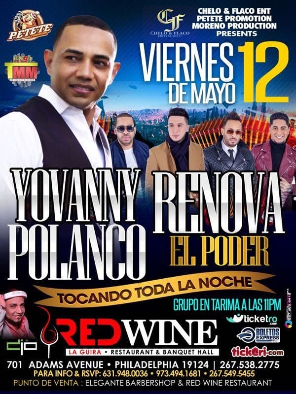Event - Yovanny Polanco & Renova el Poder en Philadelphia,PA - Philadelphia, Pennsylvania - May 12, 2017 | concert tickets