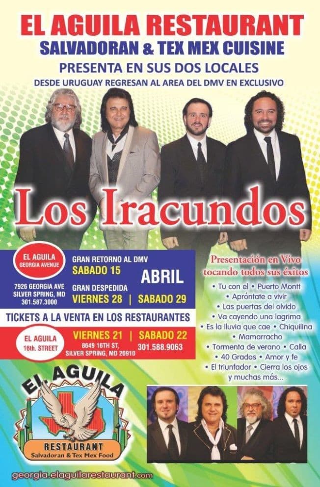 Event - Los Iracundos en Silver Spring,MD - Silver Spring, Maryland - April 28, 2017 | concert tickets