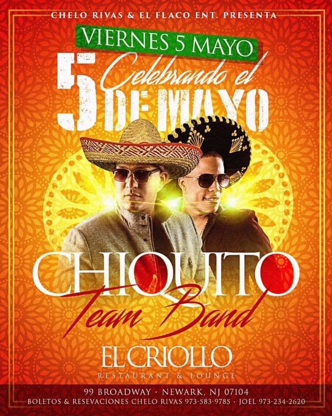 Event - Chiquito Team Band en Newark.NJ - Newark, New Jersey - May 5, 2017 | concert tickets