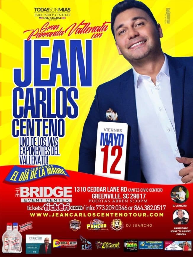 Event - Jean Carlos Centeno en Greenville - Greenville, South Carolina - 12 de mayo de 2017 | concert tickets