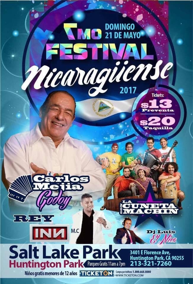 Event - 7mo Festival Nicaraguense 2017 en Huntington Park,CA - Huntington Park, California - 21 de mayo de 2017 | concert tickets