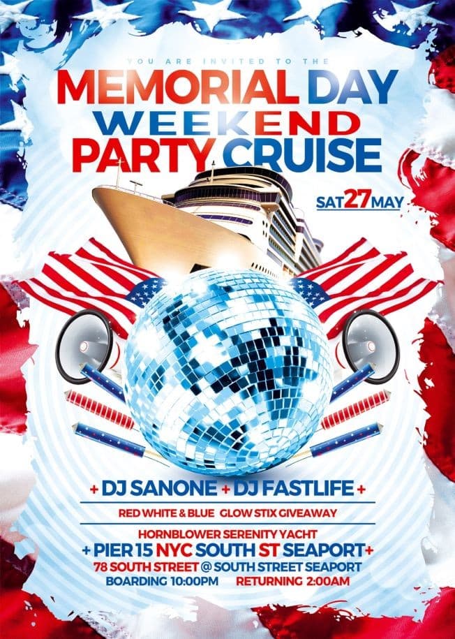 Event - Memorial Day Weekend Party Cruise At Pier 15 Hornblower Serenity Yacht - New York, New York - May 27, 2017 | concert tickets