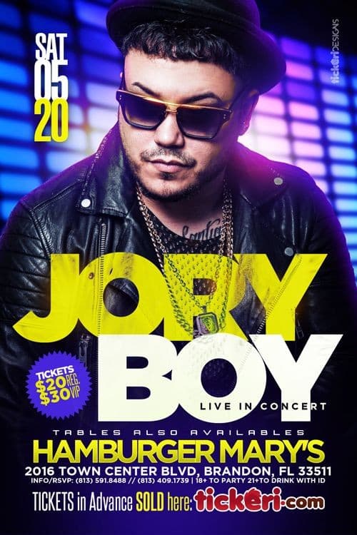 Event - Jory Boy Live in Concert - Brandon, Florida - 20 de mayo de 2017 | concert tickets