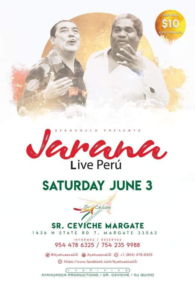 Event - Jarana! Vive el Perú - Margate, Florida - June 3, 2017 | concert tickets