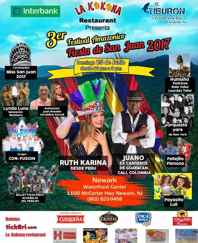 Event - 3er Festival Amazonico, Fiesta de San Juan 2017 en Newark,NJ - Newark, New Jersey - June 25, 2017 | concert tickets