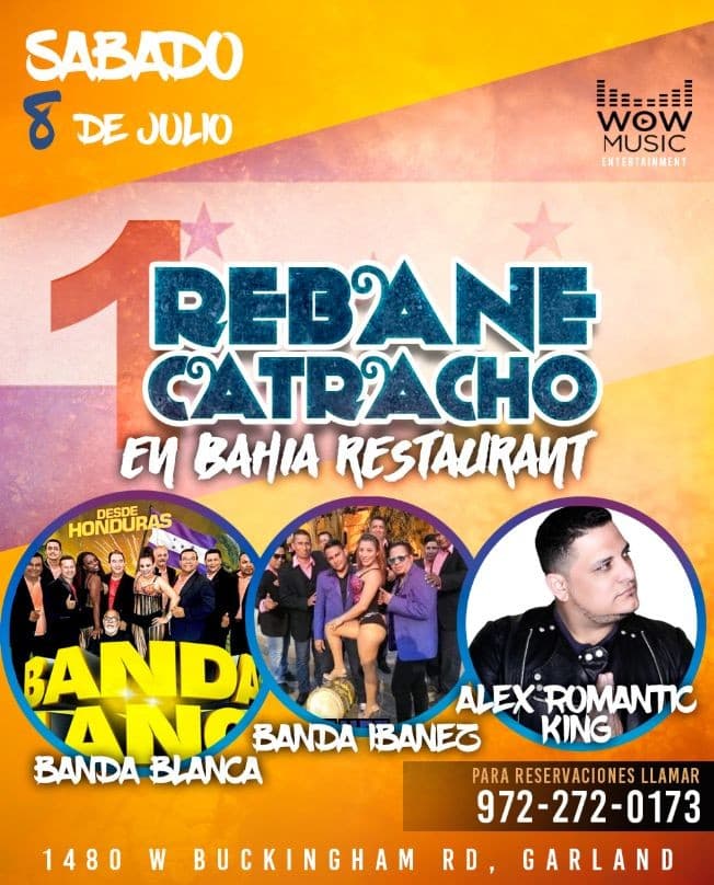 Event - 1 Rebane catracho en Bahia Restaurant - Garland, Texas - July 8, 2017 | concert tickets