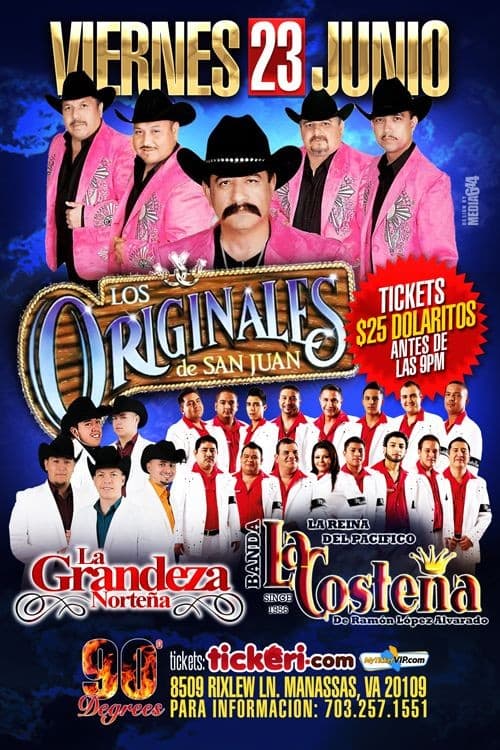Event - Los Originales de San Juan,La Costeña & La Grandeza en Manassas,VA - Manassas, Virginia - June 23, 2017 | concert tickets