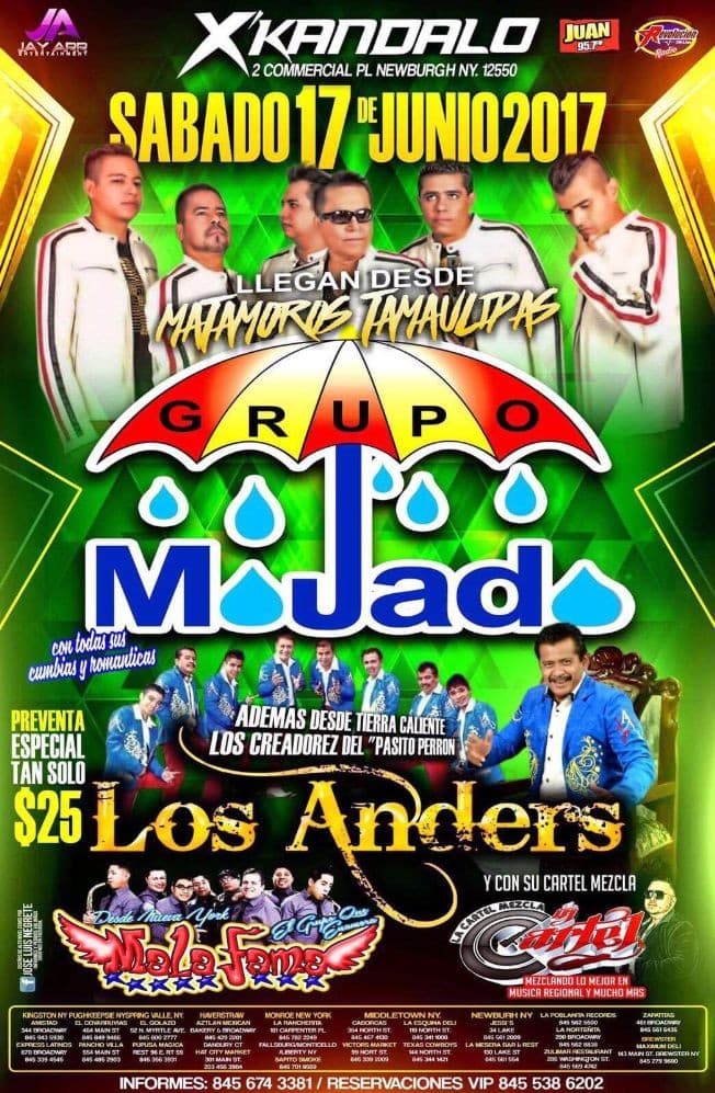 Event - Grupo Mojado & Los Anders en Newburgh,NY - Newburgh, New York - June 17, 2017 | concert tickets
