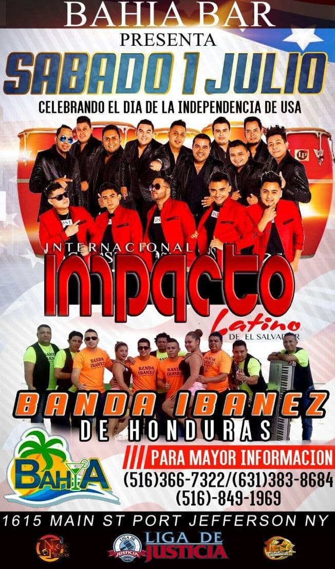 Event - IMPACTO LATINO EN VIVO DESDE EL SALVADOR JUNTO A BANDA IBANEZ DE HONDURAS CUMBIA Y REBANE - Port Jefferson, New York - July 1, 2017 | concert tickets