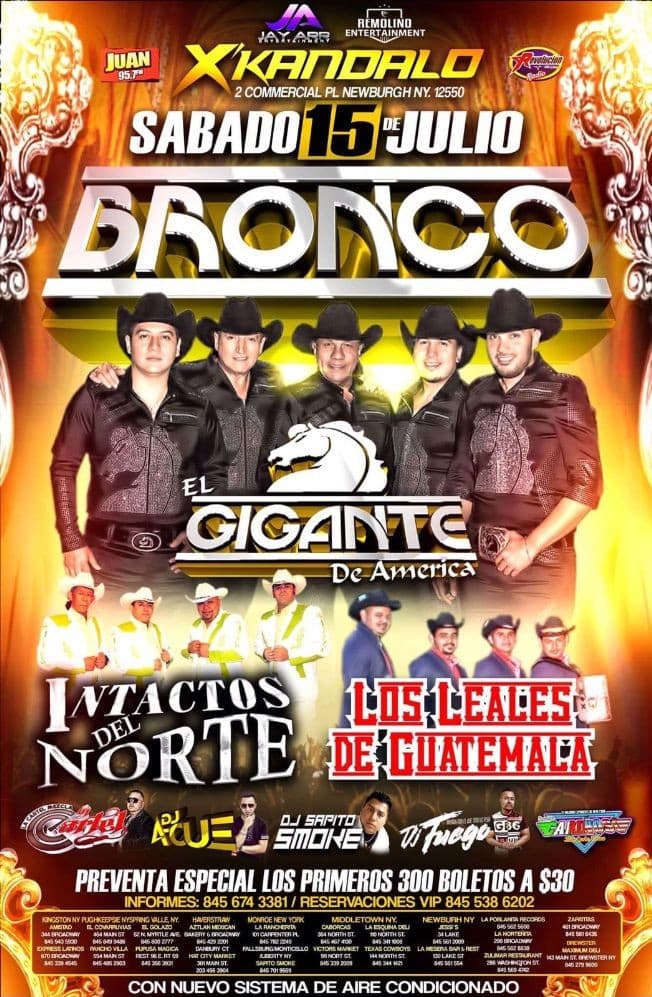 Event - Grupo Bronco en Newburgh NY - Newburgh, New York - July 15, 2017 | concert tickets