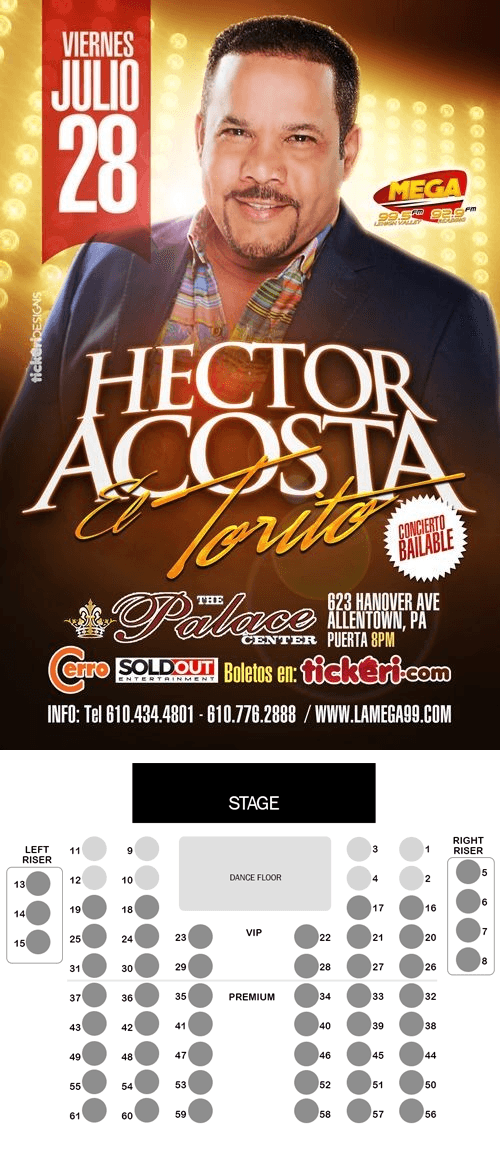 Event - Hector Acosta El Torito en Allentown,PA - Allentown, Pennsylvania - July 28, 2017 | concert tickets