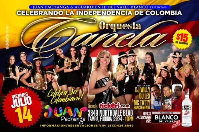 Event - Orquesta Canela En Concierto "Celebrando La Independencia De Colombia" - Tampa, Florida - July 14, 2017 | concert tickets