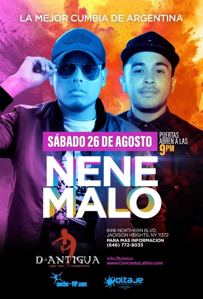 Event - NENE MALO EN CONCIERTO - jackson heights, New York - August 26, 2017 | concert tickets