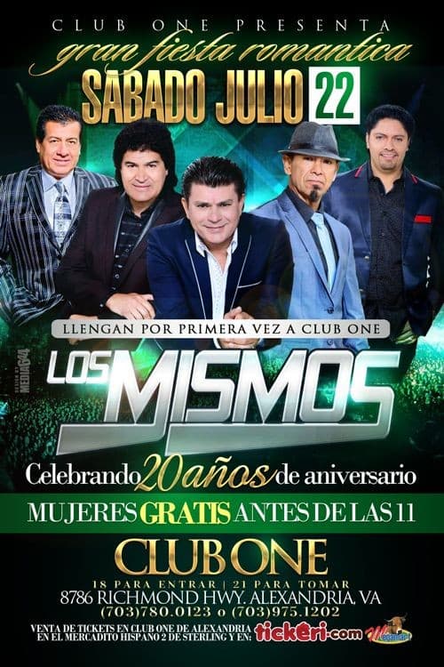 Event - Los Mismos en Alexandria,VA - Alexandria, Virginia - July 22, 2017 | concert tickets