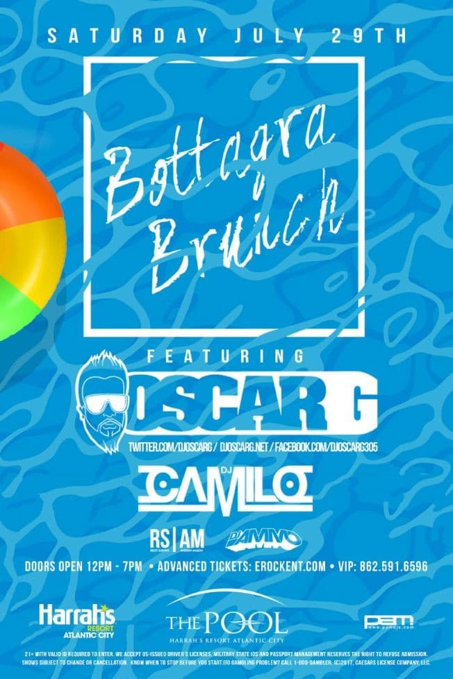 Event - Harrahs Pool Party Bottagra Brunch DJ Camilo Live At Harrahs Resort - Atlantic City, New Jersey - July 29, 2017 | concert tickets