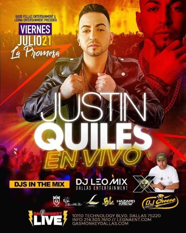 Event - Justin Quiles en Dallas TX - Dallas, Texas - July 21, 2017 | concert tickets