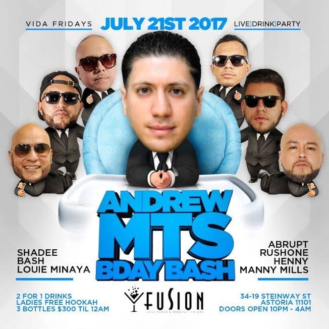 Event - Vida Fridays Andrew MTS Birthday Bash At Fusion - Astoria, New York - July 21, 2017 | concert tickets
