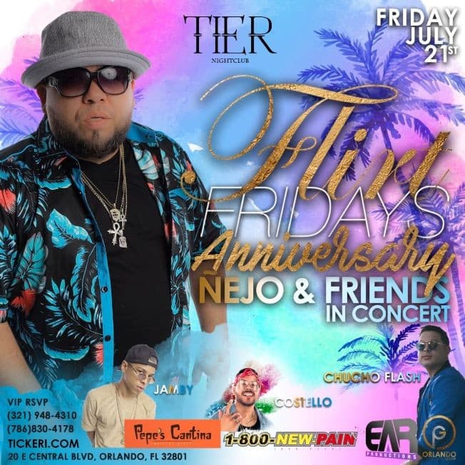 Event - Ñejo & Friends Concert / Colombian Independence at Tier Night Club - Orlando, Florida - July 21, 2017 | concert tickets