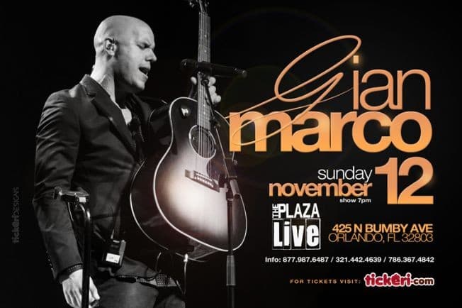 Event - Gianmarco en Orlando FL - Orlando, Florida - November 12, 2017 | concert tickets