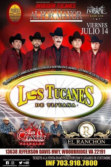 Event - Los Tucanes de Tijuana en Woodbridge VA - Woodbridge, Virginia - July 14, 2017 | concert tickets