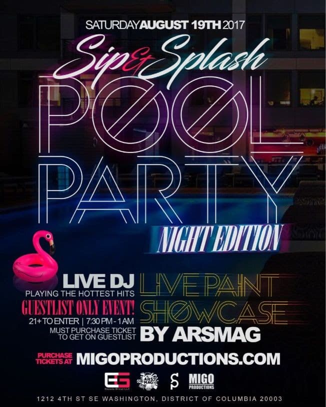 Event - Sip & Splash Pool Party Night Edition - Washington, District Of Columbia - August 19, 2017 | concert tickets