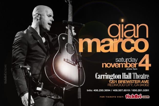 Event - Gianmarco en San Francisco - Redwood City, California - November 4, 2017 | concert tickets