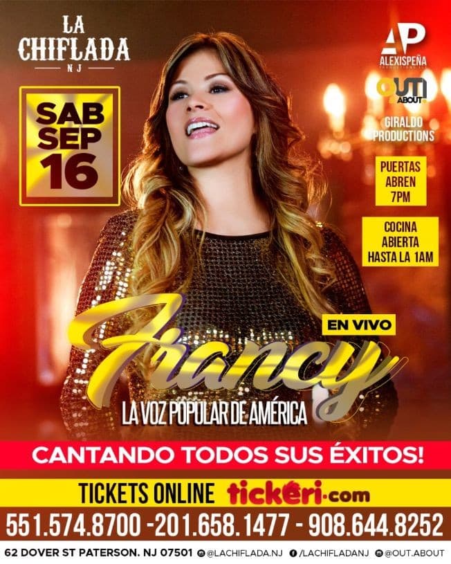 Event - Francy "La Voz Popular de America" - Paterson, New Jersey - September 16, 2017 | concert tickets