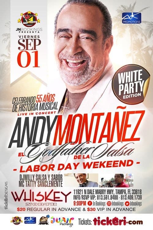 Event - Andy Montañez "El Godfather De La Salsa" Live In Concert at Whiskey North - Tampa, Florida - September 1, 2017 | concert tickets