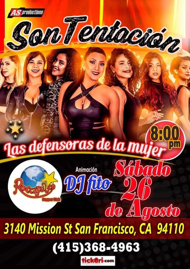 Event - SON TENTACIÓN      EN SAN FRANCISCO CA - San Francisco, California - August 26, 2017 | concert tickets