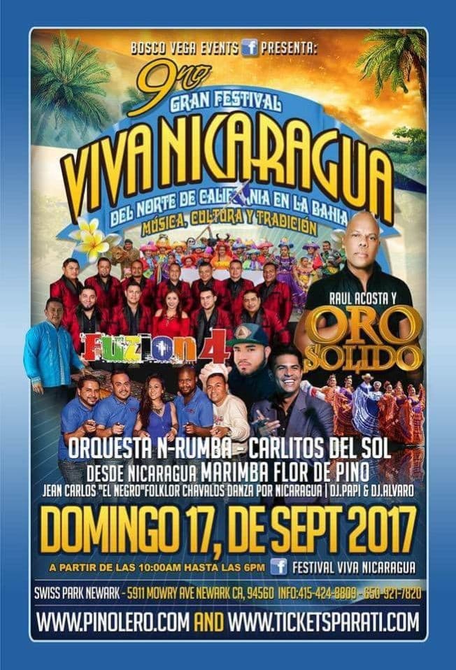 Event - 9no Gran Festival Viva Nicaragua en Newark CA - Newark, California - 17 de septiembre de 2017 | concert tickets