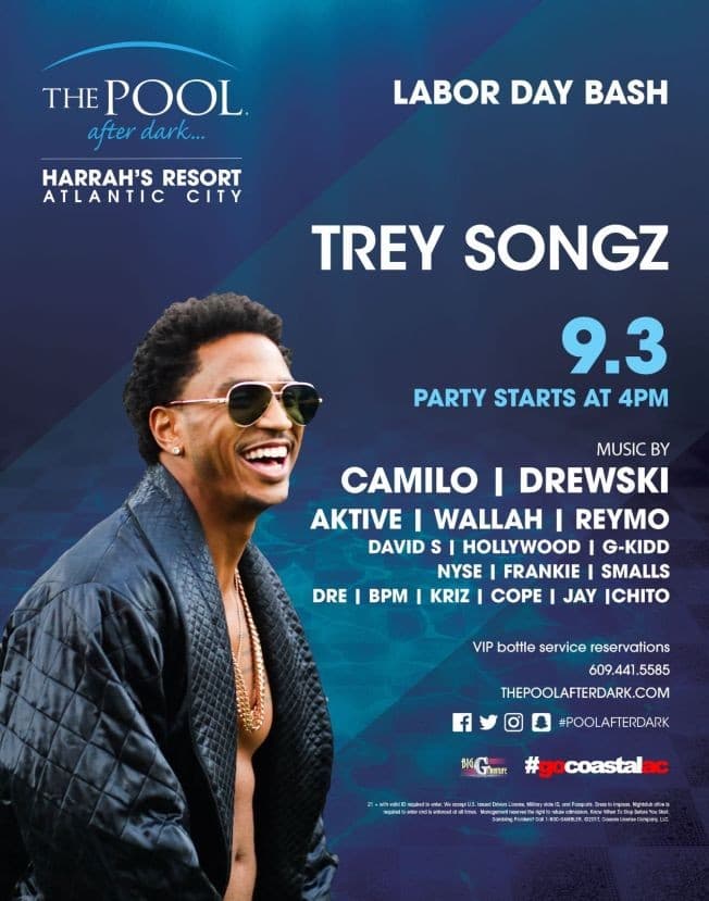 Event - Harrahs Pool Party Trey Songz Live With DJ Camilo At Harrahs Resort - Atlantic City, New Jersey - September 3, 2017 | concert tickets