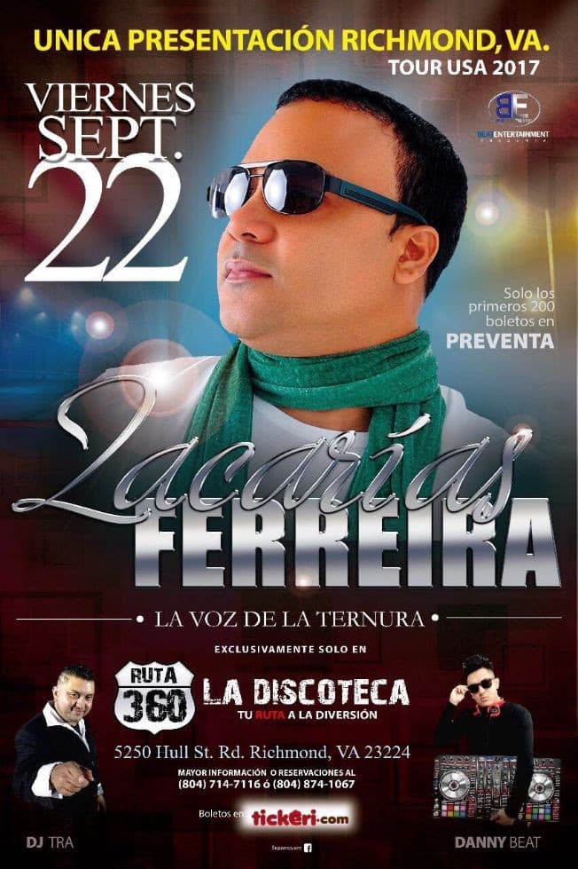 Event - Zacarias Ferreira en Richmond VA - Richmond, Virginia - September 22, 2017 | concert tickets