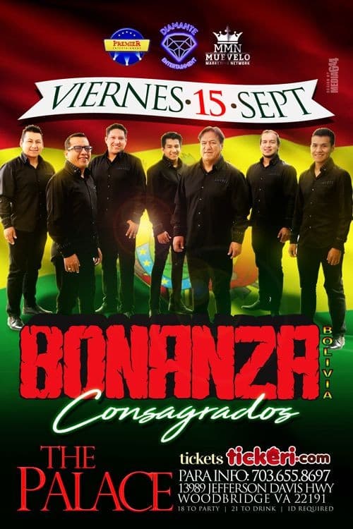 Event - Grupo BONANZA en Concierto @The Palace - Woodbridge, Virginia - September 15, 2017 | concert tickets