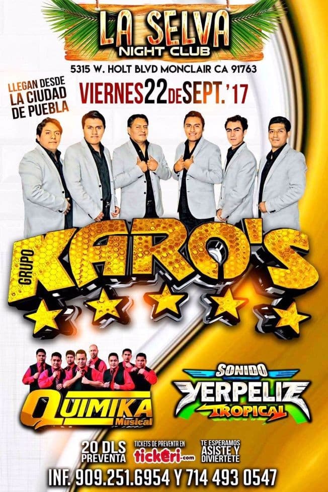 Event - Grupo Karo's en Monclair CA - Montclair, California - September 22, 2017 | concert tickets