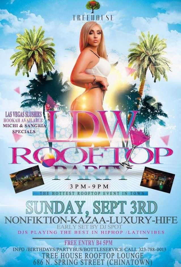 Event - TreeHouse Rooftop Party sunday Labor day weekend - Los Angeles, California - 3 de septiembre de 2017 | concert tickets