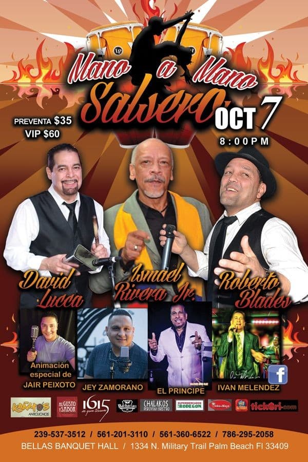 Event - MANO A MANO SALSERO - Palm beach, Florida - October 7, 2017 | concert tickets