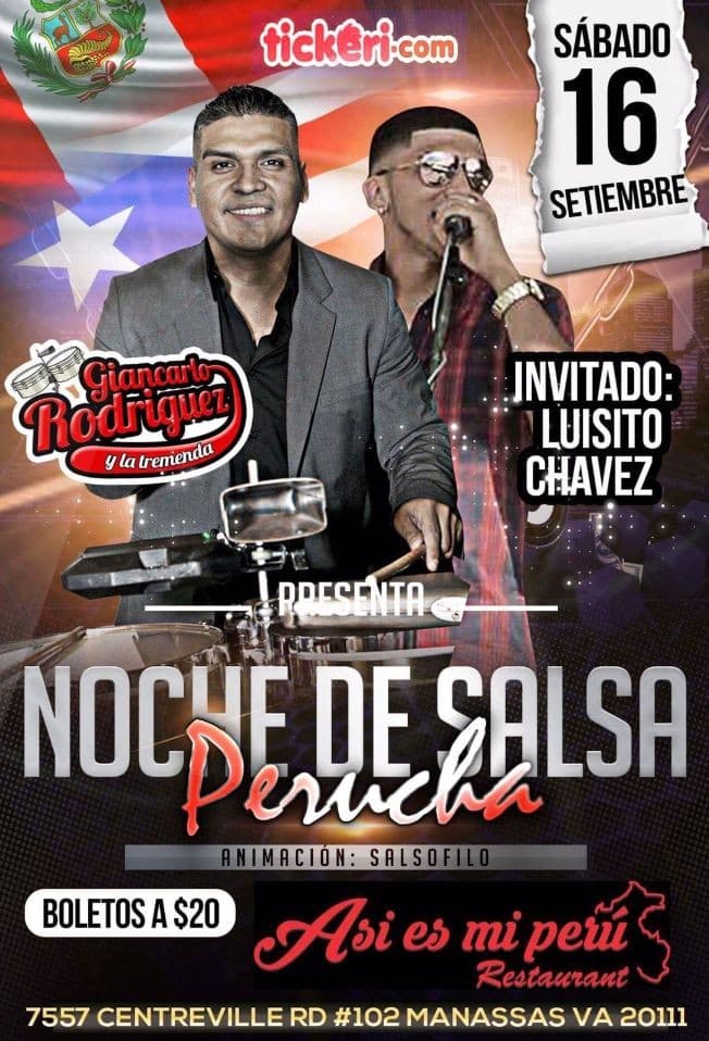 Event - Noche de Salsa Perucha en Manassas,VA - Manassas, Virginia - 16 de septiembre de 2017 | concert tickets