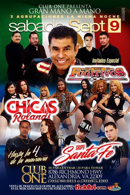 Event - Gran Mano a Mano!!! Chicas Rolands, Grupo Santa Fe y Los Fugitivos en Alexandria VA - Alexandria, Virginia - September 9, 2017 | concert tickets