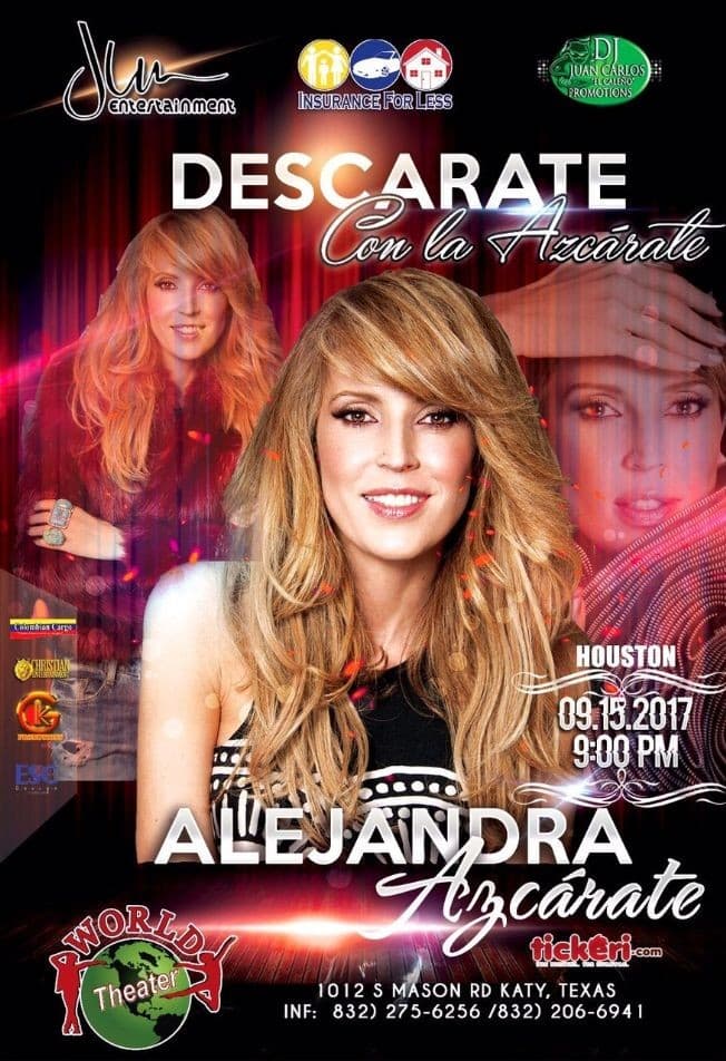 Event - Alejandra Azcarate en Houston - Katy, Texas - September 15, 2017 | concert tickets