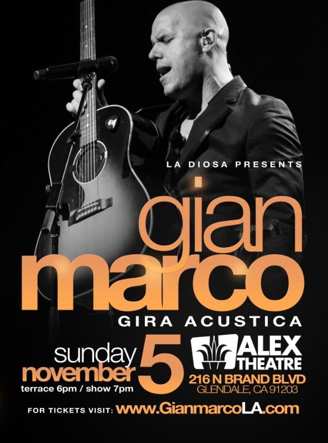 Event - Gianmarco en Los Angeles - Glendale, California - November 5, 2017 | concert tickets