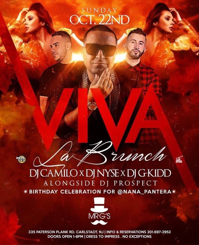 Event - Viva La Brunch DJ Camilo Live At Mr.Gs - Carlstadt, New Jersey - October 22, 2017 | concert tickets