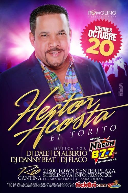 Event - Hector Acosta El Torito en Sterling VA - Sterling, Virginia - October 20, 2017 | concert tickets