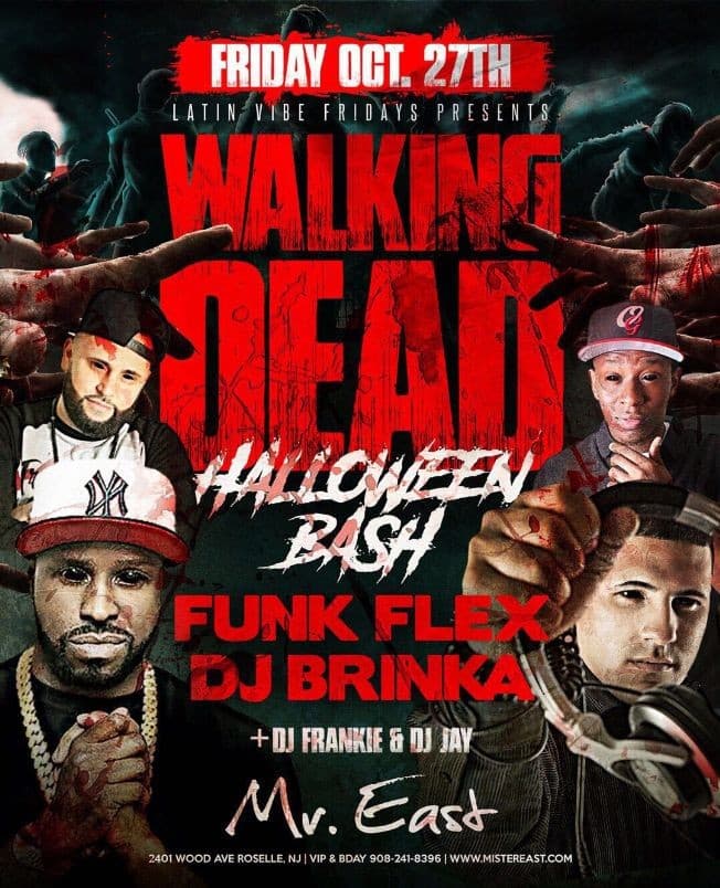 Event - Walking Dead Halloween Bash Funkflex Live at Mr. East - Roselle, New Jersey - October 27, 2017 | concert tickets