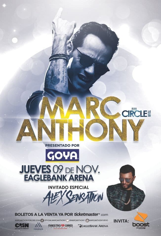 Event - Marc Anthony en Fairfax VA - Fairfax, Virginia - November 9, 2017 | concert tickets