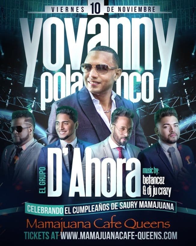 Event - Yovanny Polanco Live Nov 10th @ Mamajuana Cafe Queens - Queens, New York - November 10, 2017 | concert tickets