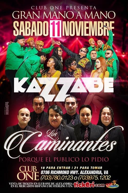 Event - Kazzabe y Los Caminantes en Alexandria,VA - Alexandria, Virginia - November 11, 2017 | concert tickets