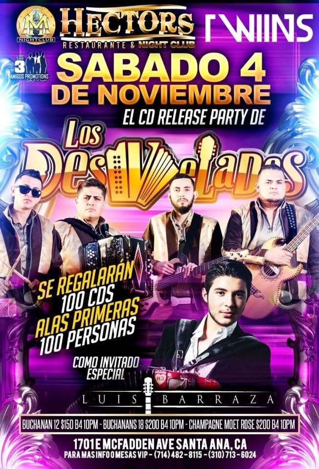 Event - Los Desvelados! Luis Barraza! CD Release Party! - Santa Ana, California - November 4, 2017 | concert tickets
